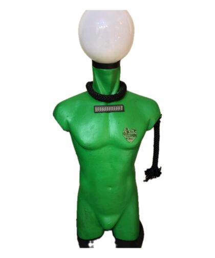 Doll body with acrylics, cord arms, and lighting.